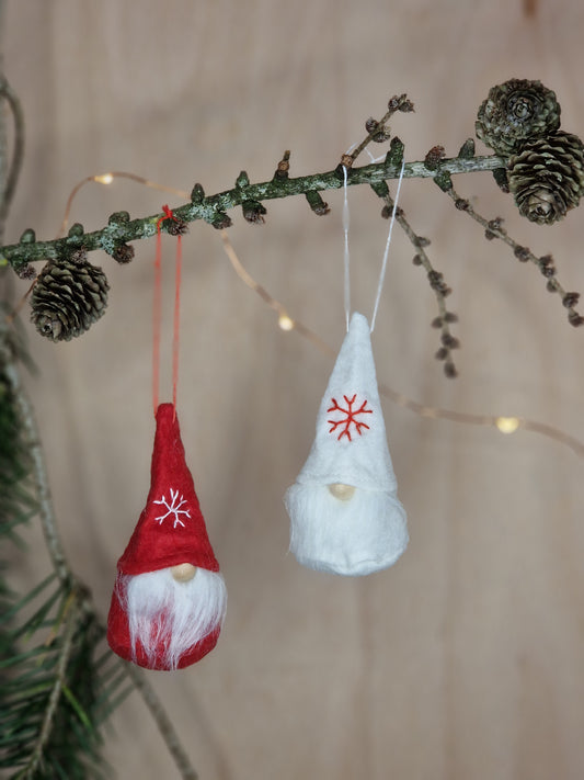 Felt Santa's - Set of Two Hanging Decoration