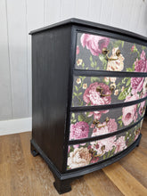 Load image into Gallery viewer, Hand Painted Mahogany Bow Fronted Chest of Drawers

