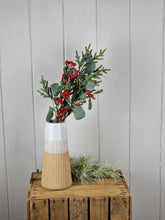 Load image into Gallery viewer, Frosted mixed Leaves &amp; Red Berry Stem
