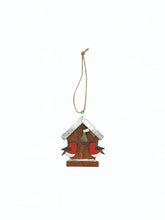Load image into Gallery viewer, Robins on Birdhouse Christmas Ornament
