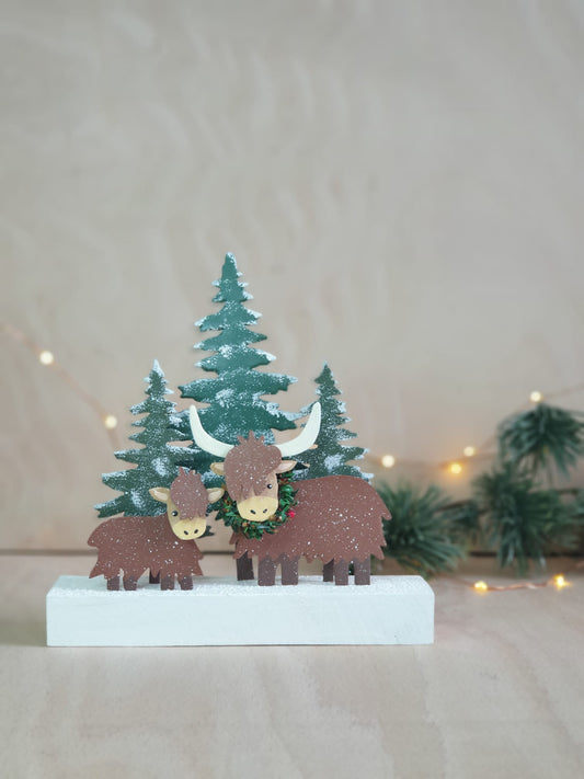 Highland Cow Christmas Ornament
