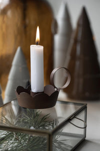Wavy Edge Candle Holder with Handle